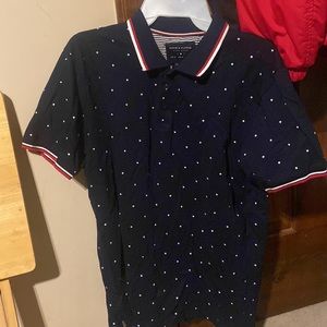 Denim and flower button up shirt